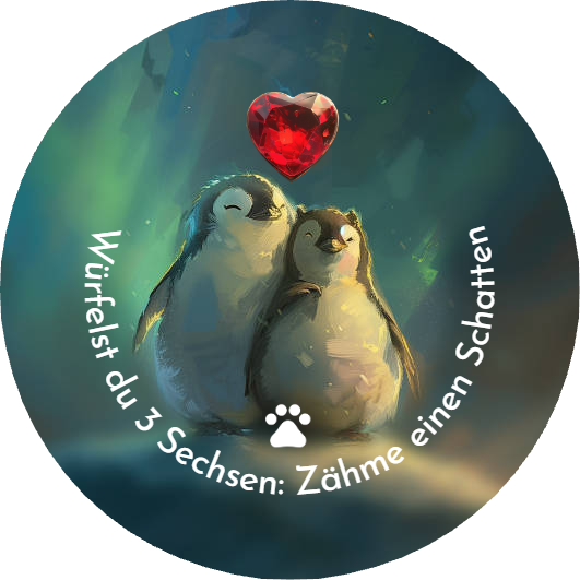 Karte im Programm mit farbigem Bild der zwei Küken und gesetztem Text