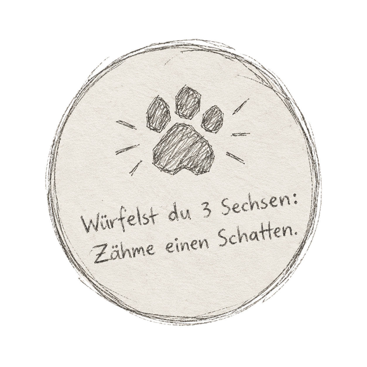 Blanko-Karte mit handgeschriebenem Kartentext